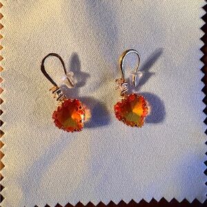 Elegant Heart-Shaped Orange Earrings